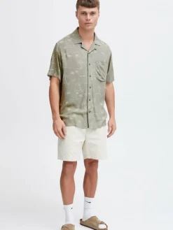 Solid Hemden<Herren Kurzarmhemd - SDIan grün gemustert