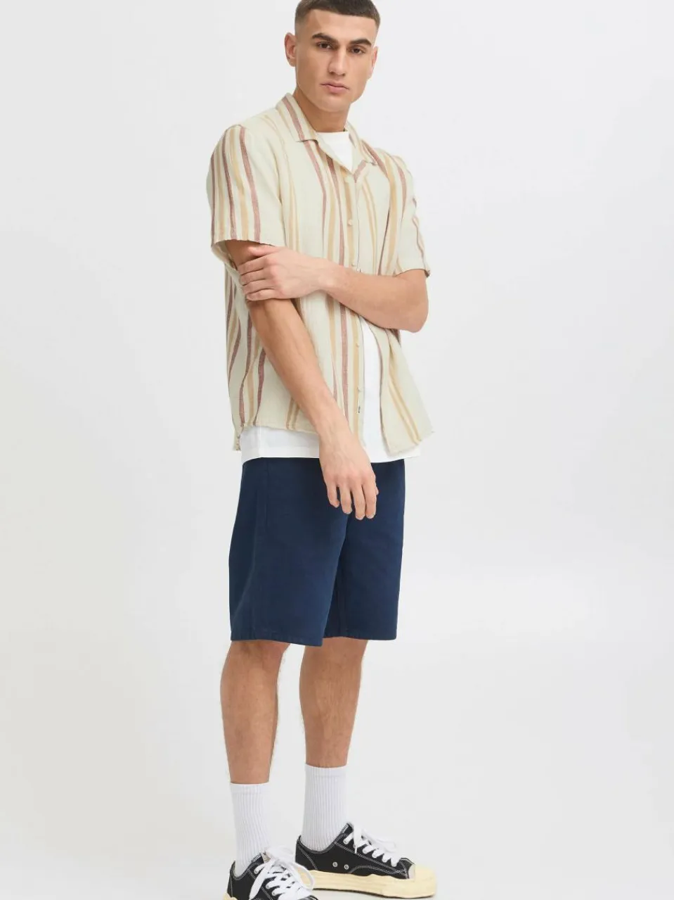 Herren Solid Hemden>Herren Kurzarmhemd - SDISAI