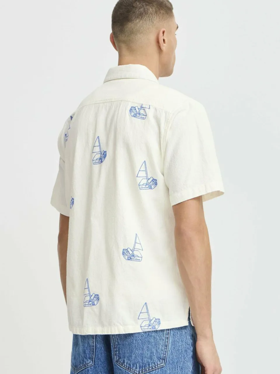 Herren Solid Hemden>Herren Kurzarmhemd - SDOTTILD