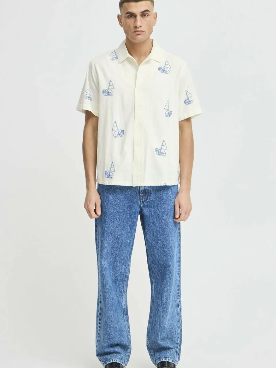 Herren Solid Hemden>Herren Kurzarmhemd - SDOTTILD