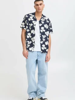 Solid Hemden<Herren Kurzarmhemd - SDPACHA blau gemustert