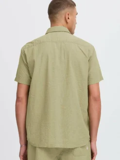 Solid Hemden<Herren Kurzarmhemd - SDPALLE grün strukturiert