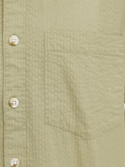 Solid Hemden<Herren Kurzarmhemd - SDPALLE grün strukturiert