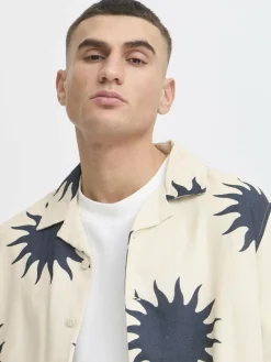 Solid Hemden<Herren Kurzarmhemd - SDPARGAV beige gemustert