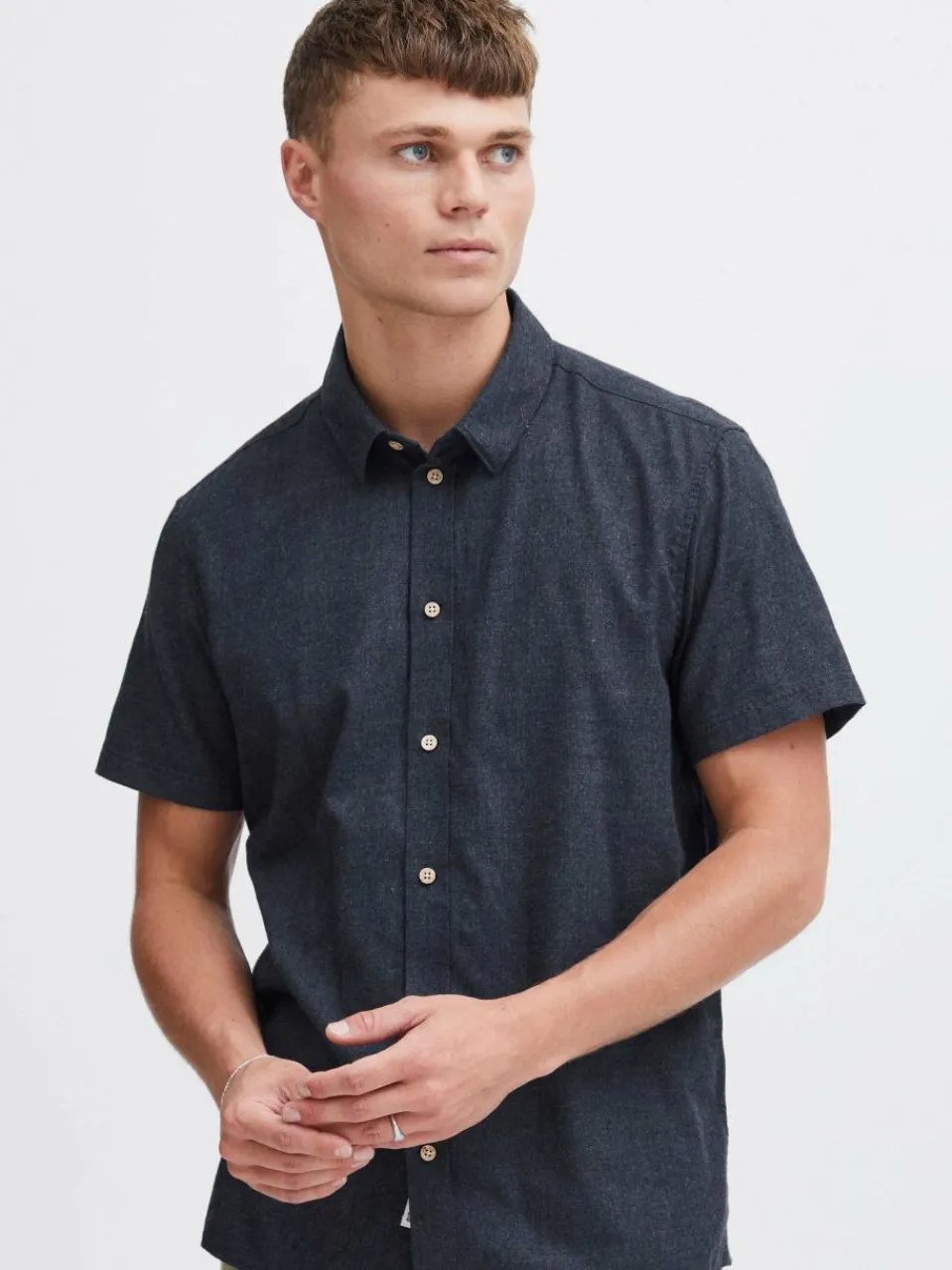 Herren Solid Hemden>Herren Kurzarmhemd - SDPETE