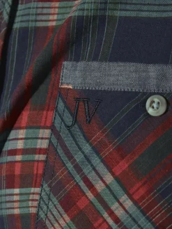 Jan Vanderstorm Hemden<Herren Kurzarmhemd - SNALLE blau kariert