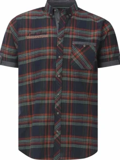 Jan Vanderstorm Hemden<Herren Kurzarmhemd - SNALLE blau kariert