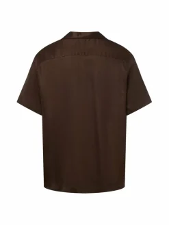 Selected Hemden<Herren Kurzarm-Hemd mit Leinen-Anteil - SLHRegnoa schoko uni