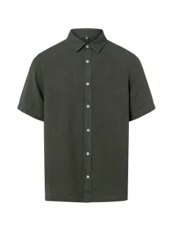 Herren MAERZ Hemden>Herren Kurzarm-Leinenhemd