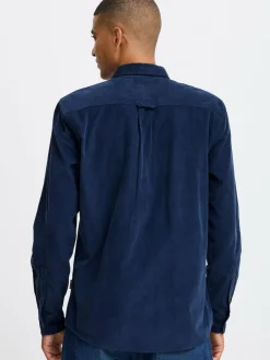 BLEND Hemden<Herren Langarmhemd blau gemustert