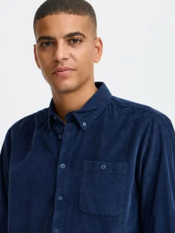 BLEND Hemden<Herren Langarmhemd blau gemustert