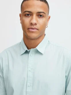 BLEND Hemden<Herren Langarmhemd blau uni