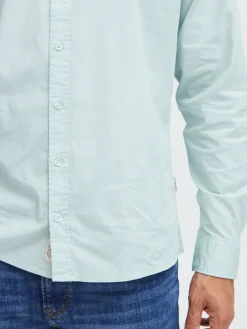 BLEND Hemden<Herren Langarmhemd blau uni