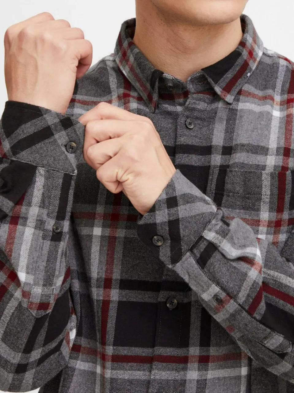 Herren Solid Hemden>Herren Langarmhemd