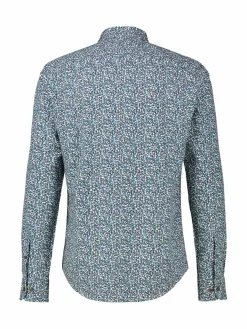 LERROS Hemden<Herren Langarmhemd blau gemustert