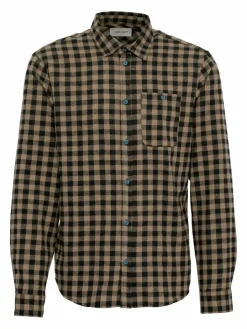 BLEND Hemden<Herren Langarmhemd camel kariert