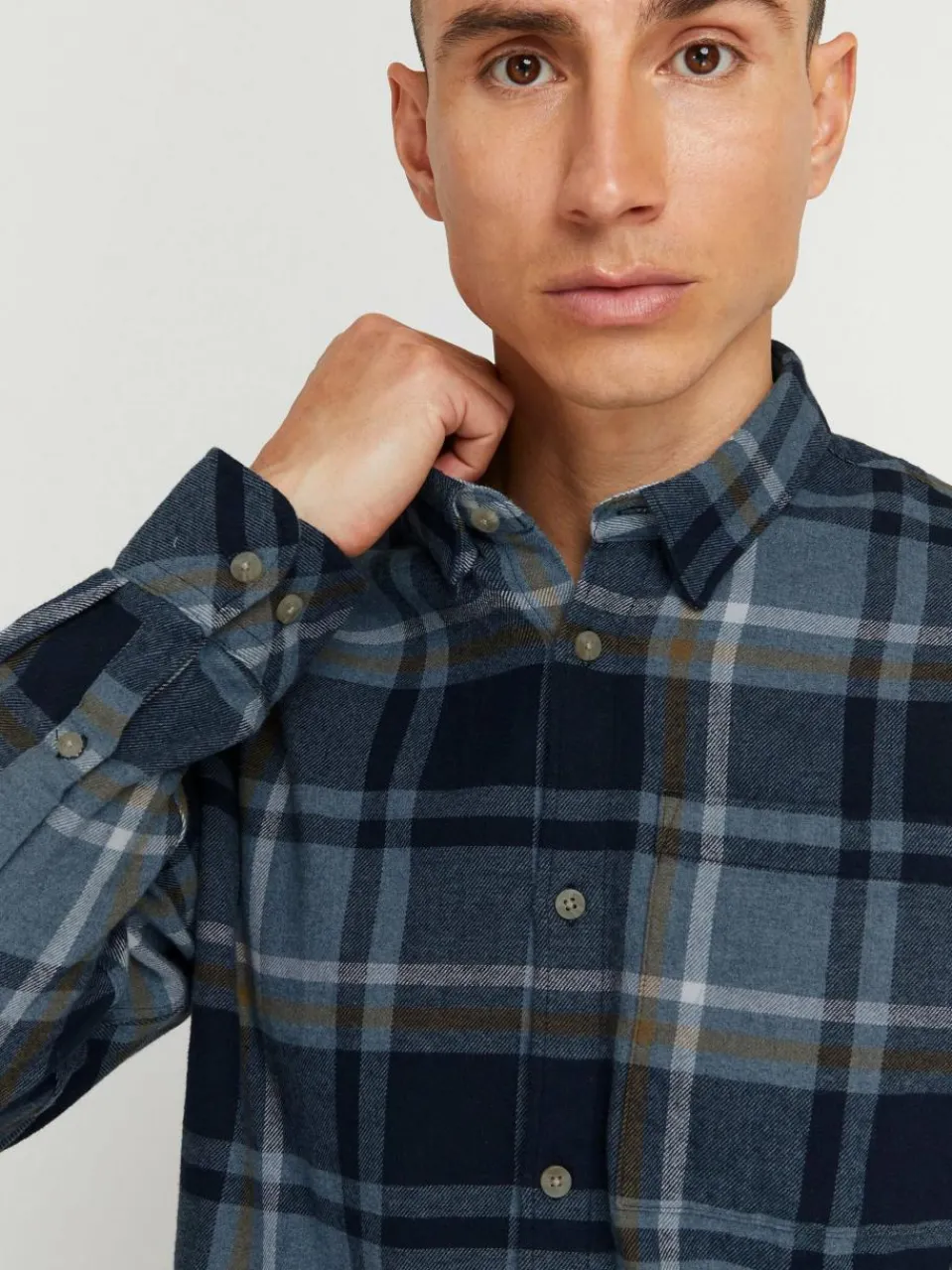 Herren Solid Hemden>Herren Langarmhemd