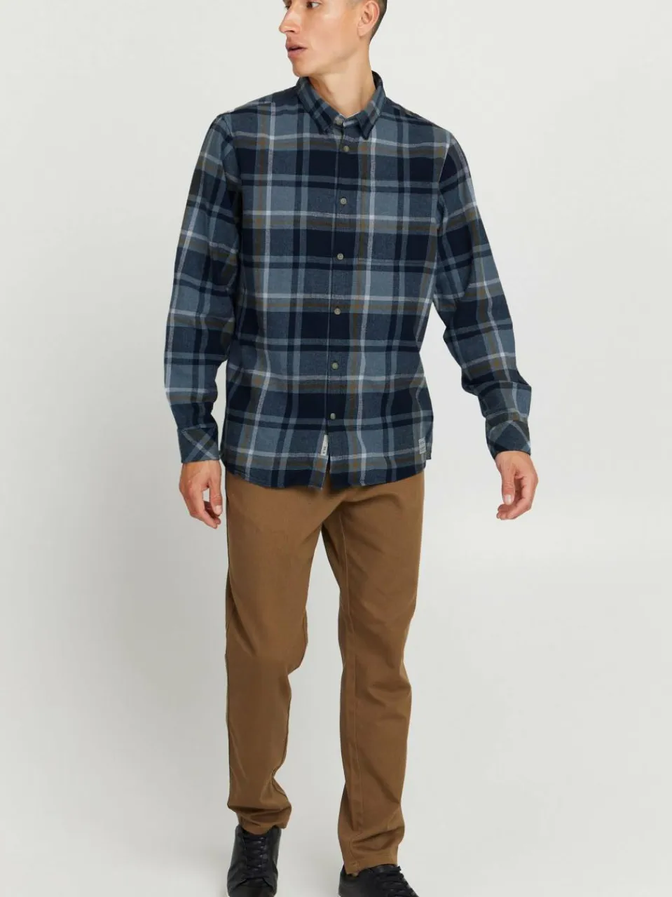 Herren Solid Hemden>Herren Langarmhemd