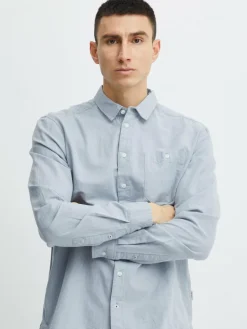 BLEND Hemden<Herren Langarmhemd blau gemustert