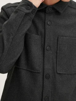 Solid Hemden<Herren Langarmhemd grau uni