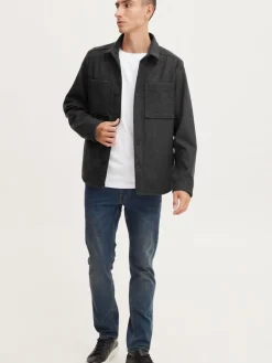 Solid Hemden<Herren Langarmhemd grau uni