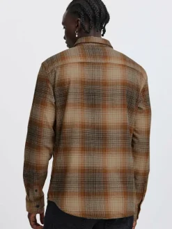 BLEND Hemden<Herren Langarmhemd braun gemustert