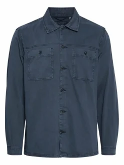 BLEND Hemden<Herren Langarmhemd blau uni