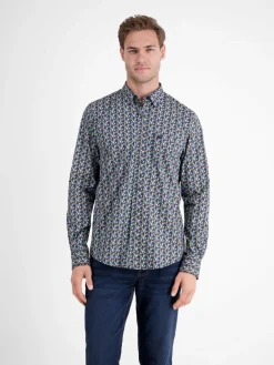 LERROS Hemden<Herren Langarmhemd kastanie gemustert