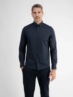 LERROS Hemden<Herren Langarmhemd marine uni