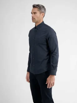 LERROS Hemden<Herren Langarmhemd marine uni