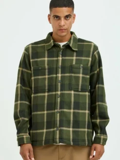 BLEND Hemden<Herren Langarmhemd grün kariert