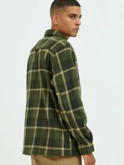 BLEND Hemden<Herren Langarmhemd grün kariert