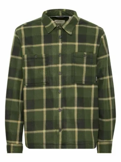 BLEND Hemden<Herren Langarmhemd grün kariert