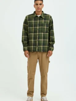 BLEND Hemden<Herren Langarmhemd grün kariert