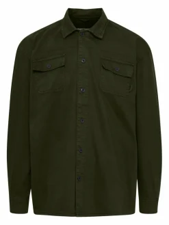 BLEND Hemden<Herren Langarmhemd grün uni