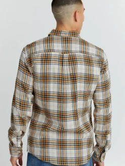 BLEND Hemden<Herren Langarmhemd gold kariert