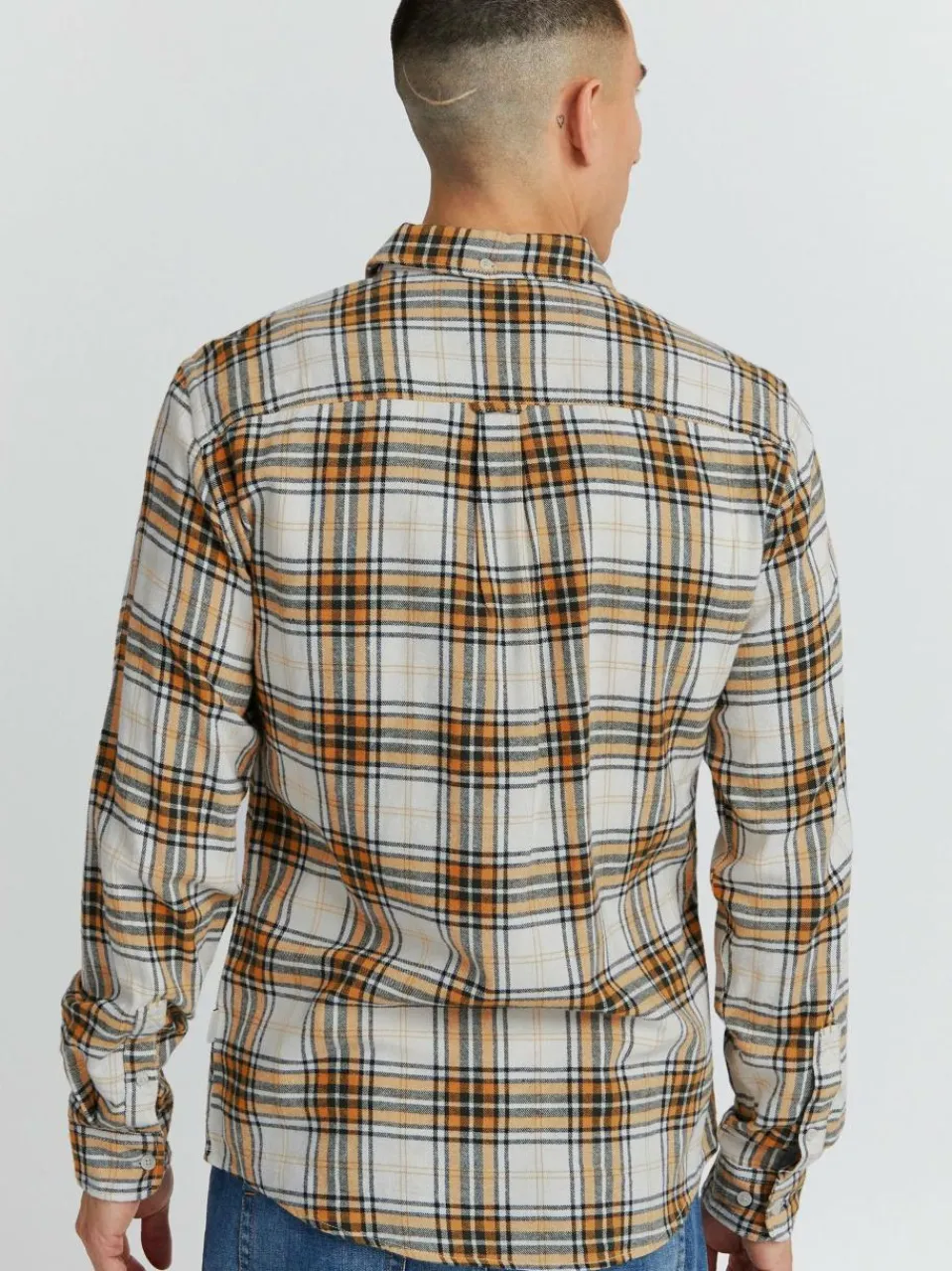 BLEND Hemden<Herren Langarmhemd gold kariert