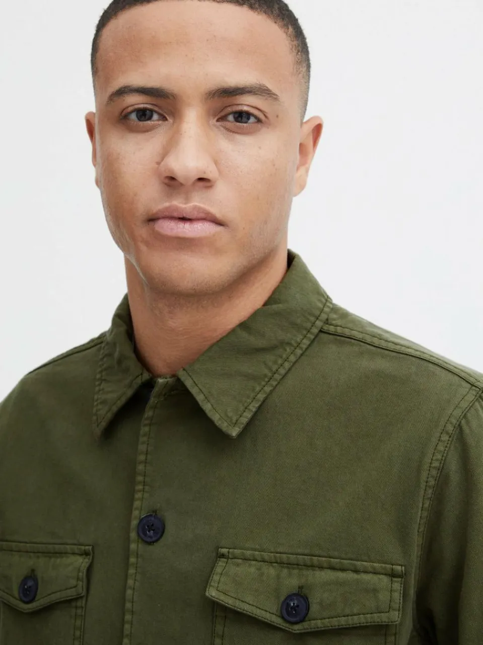 BLEND Hemden<Herren Langarmhemd grün uni