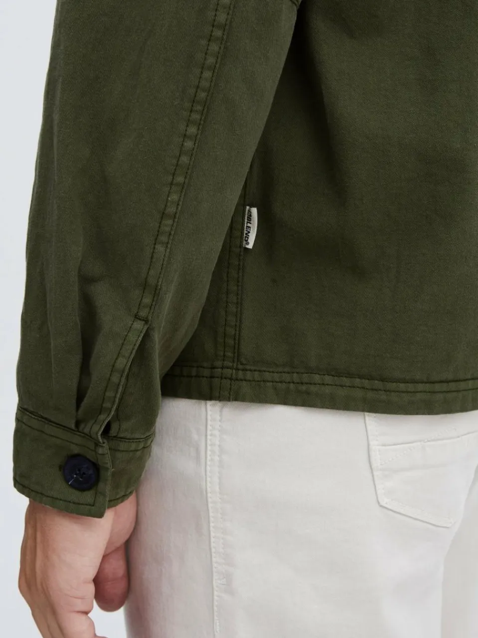 BLEND Hemden<Herren Langarmhemd grün uni