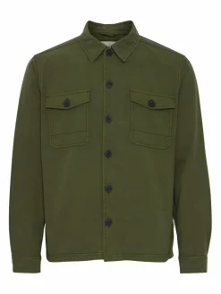 BLEND Hemden<Herren Langarmhemd grün uni