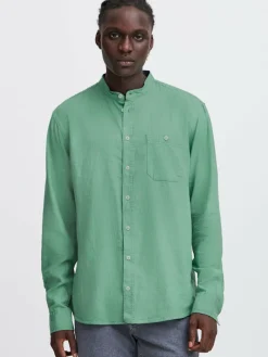 BLEND Hemden<Herren Langarmhemd - BHBOBBY grün uni