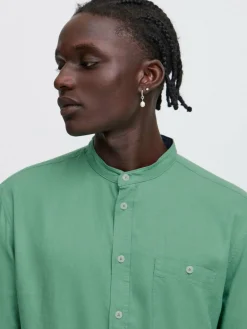 BLEND Hemden<Herren Langarmhemd - BHBOBBY grün uni