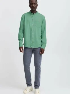 BLEND Hemden<Herren Langarmhemd - BHBOBBY grün uni