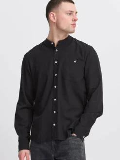 BLEND Hemden<Herren Langarmhemd - BHBOBBY schwarz uni