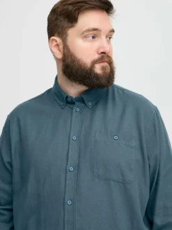 BLEND Hemden<Herren Langarmhemd - BHBShirt blue stone uni