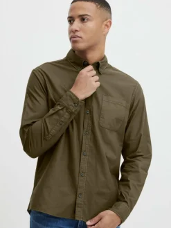 BLEND Hemden<Herren Langarmhemd - BHBugley grün uni