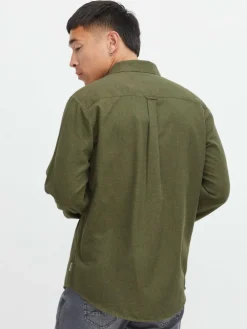 BLEND Hemden<Herren Langarmhemd - BHBurley grün uni