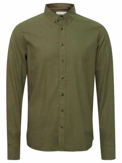 BLEND Hemden<Herren Langarmhemd - BHBurley grün uni