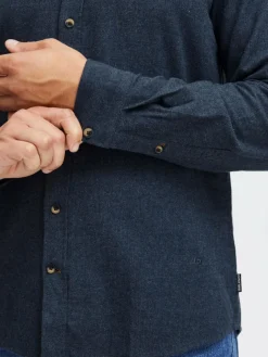 BLEND Hemden<Herren Langarmhemd - BHBurley blau uni