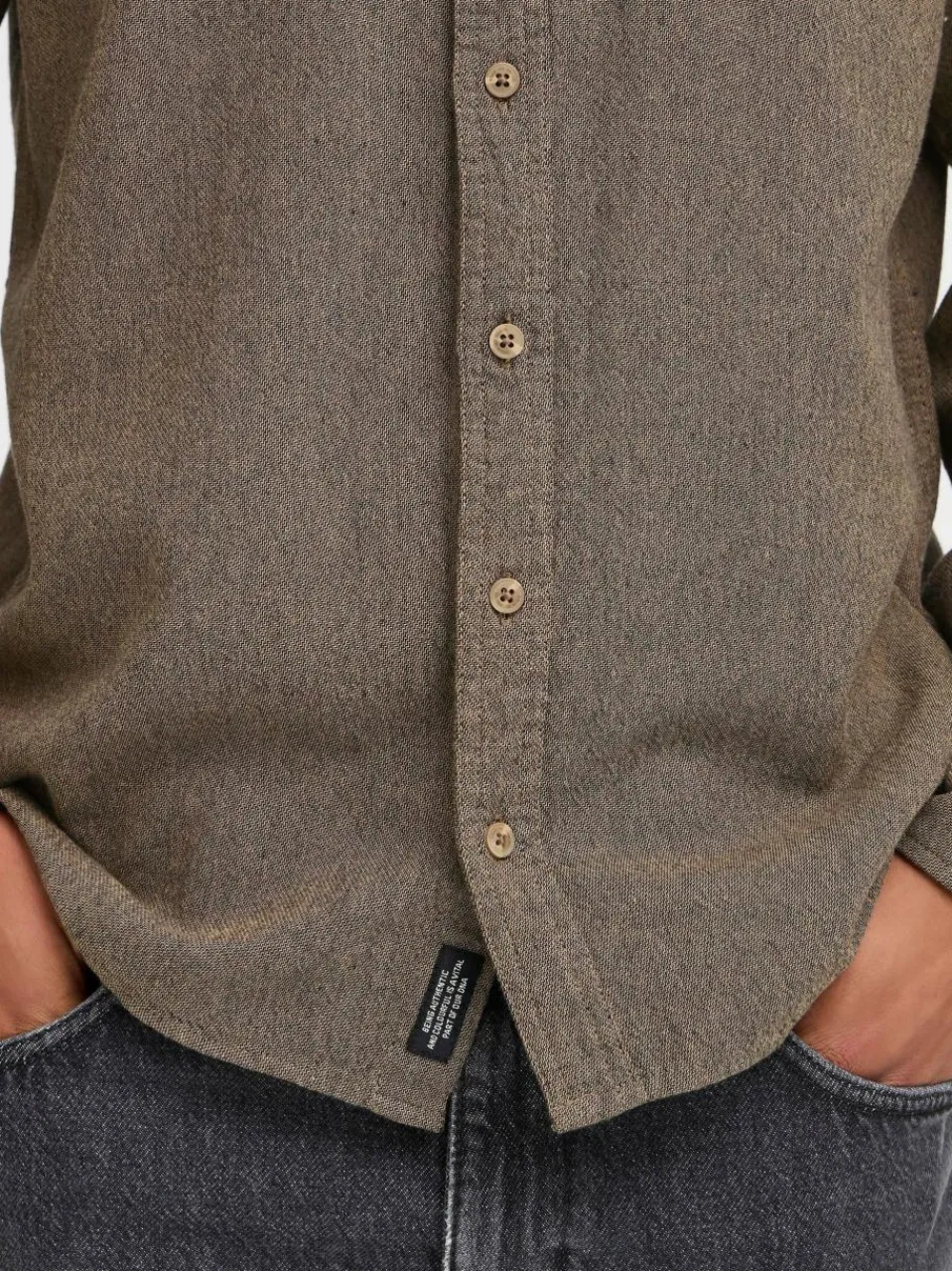 BLEND Hemden<Herren Langarmhemd - BHDEREK beige meliert